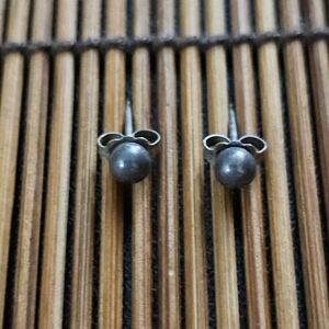 925 Silver Ball Stud Earrings (Vintage)